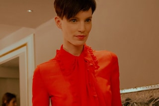 Emilio Pucci AW15 Dazed backstage Womenswear red shirt
