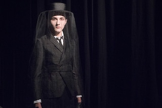 Thom Browne AW15 Mens Black Veil Flat Top Leather Gloves