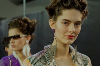 Missoni AW15 Womenswear Dazed backstage robe earrings