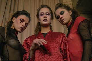 Ammerman Schl&#246;sberg AW15, womenswear, red, black, robe, NY