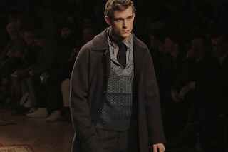 Missoni Knitwear Tie Shades of Grey Overcoat Runway AW15