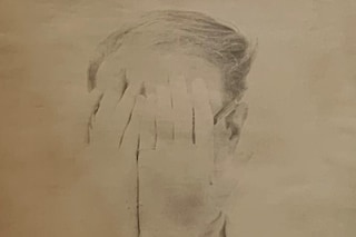 Otto Fenn, “Andy Warhol Covering His Face” (c. 1952),