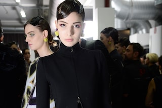 Backstage at Emporio Armani AW16