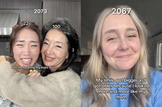 TikTok old filter ageing happy joy crying