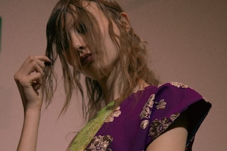 Marques’Almeida AW15 Womenswear Purple Asymmetric Top Floral