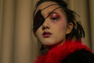Ammerman Schl&#246;sberg AW15, womenswear, eyepatch, red fur, NY