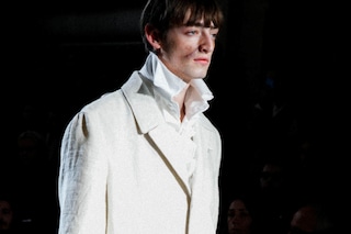 Yohji Yamamoto AW15 White Fray Collar Linen Suit Gloves 