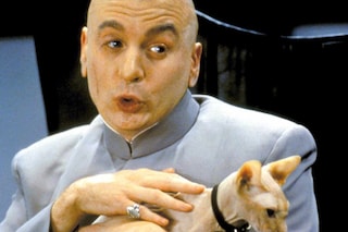 Mr Bigglesworth and Dr Evil from the Austin Powers series
