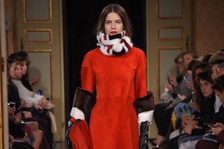Tod&#39;s AW15, Dazed Digital, womenswear, red dress, fur 