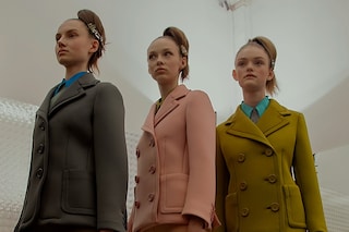 Prada AW15, Dazed backstage, Milan, Womenswear, suit, pastel