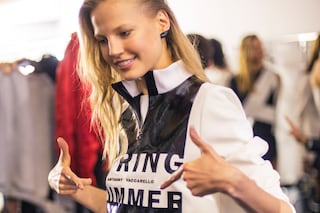 Backstage at Anthony Vaccarello SS15 Paris