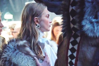 Dsquared2 AW15 Dazed backstage Womenswear fur shawl