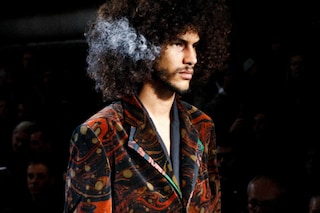 Yohji Yamamoto AW15 Afro Streak Oil Slick Print Suit 