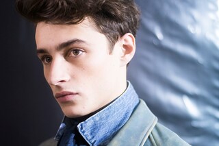 Miharayasuhiro AW15 Denim Shirt Blue Leather Jacket 