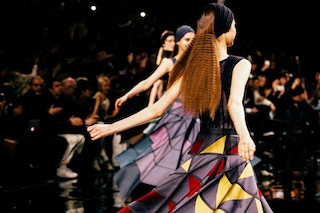 Issey Miyake AW15, Dazed backstage, Womenswear, Paris