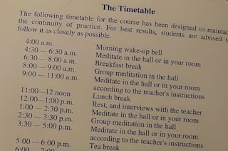 Silent meditation retreat