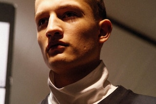 Phillip Lim AW15 Mens Paris Backstage Coat Turtleneck