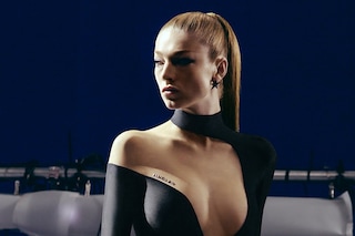BTS of Hunter Schafer for Mugler Angel Elixir