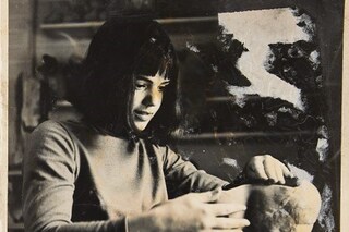 Edie Sedgwick working in the studio of Lily Saarinen