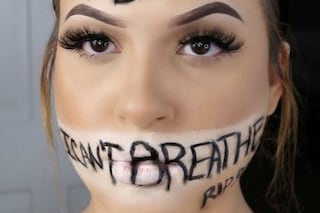 I can't breathe makeup nails George Floyd trend 