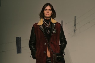 Coach AW15 Shearling Leather Womenswear Bandana Neck Scarf