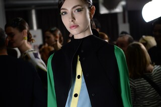 Backstage at Emporio Armani AW16