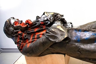 Toppled Colston statue