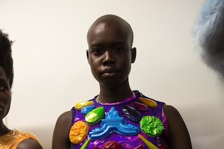 Backstage at the AW20 Central Saint Martins MA fashion show