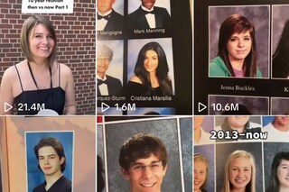 TikTok yearbook challenge before and after
