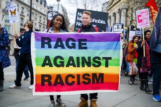 Anti-racism demonstration London UK