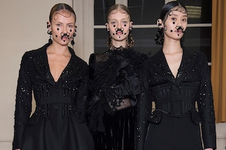 Givenchy AW15, Dazed, Womenswear, Black Sequin, Nose Rings