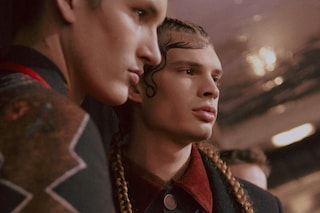 Givenchy AW15 Mens Dazed Backstage Red Collar Zig Zag Print