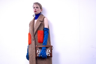 MSGM AW15, Dazed, Womenswear, Sleeveless Jacket, Long Gloves