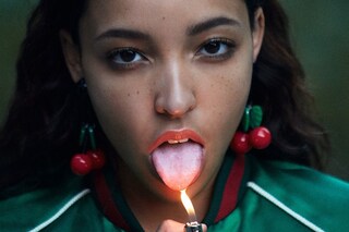 Tinashe Dazed Sean Seng Gucci tongue fire flame lighter