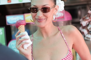 Bella Hadid Michael &amp; Hushi Keffiyeh dress Cannes Palestine