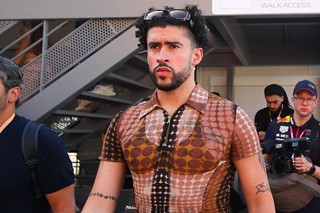 Bad Bunny in Jean Paul Gaultier at the Grand Prix