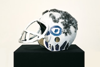 Jean-Michel Basquiat, “Untitled (Football Helmet)” (1981–84)