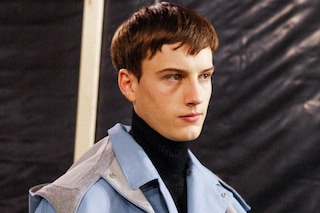 Kolor AW15 Mens Turtle Neck Blue Structured Trench 