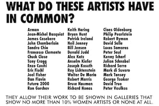 Guerrilla Girls, What Do These Artists Have In Common?, 1985