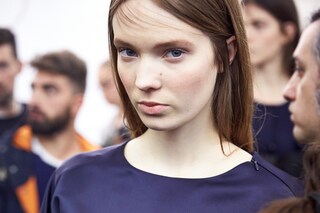 Erika Cavallini AW15 Dazed backstage Womenswear bow golden