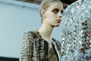 Giorgio Armani asymmetric velvet shawl | Eraldo.com FR