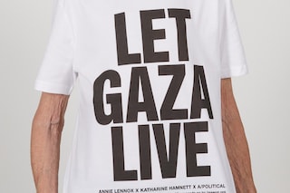 Katharine Hamnett - LET GAZA LIVE. Courtesy A_POLI