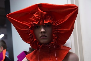 Backstage at the AW20 Central Saint Martins MA fashion show