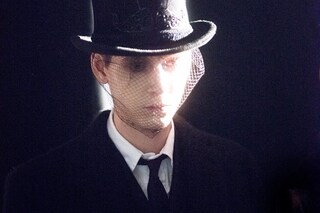 Thom Browne AW15 Mens Feathers Top Hat Netting Black Tie 