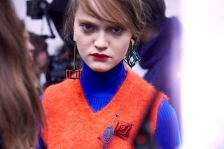 MSGM AW15, Dazed, Womenswear, Orange Vest, Brooches, Satchel
