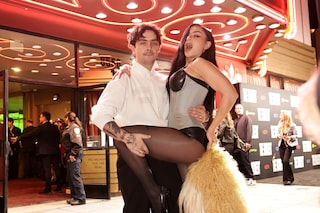 Charli xcx and Aidan Zamiri at The Moment premiere