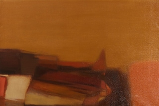 Helen Khal, “Untitled (Ochre over Brown)” (1968)