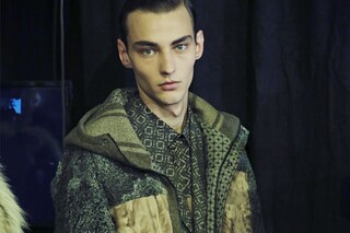 Antonio Marras AW15 Backstage Model Outfit Jacket Green Gray