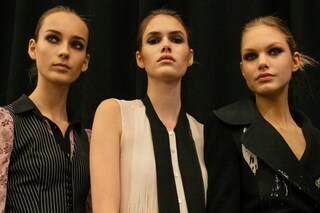 Diane von Furstenberg AW15, pinstriped, monocrome, Dazed 