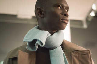 Backstage at Herm&#232;s AW15 Mint Knit Scarf Camel Coat 